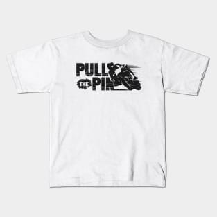 'Pull The Pin' Motorcycle Racing Design Kids T-Shirt